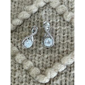 Sterling silver and cz drop earrings